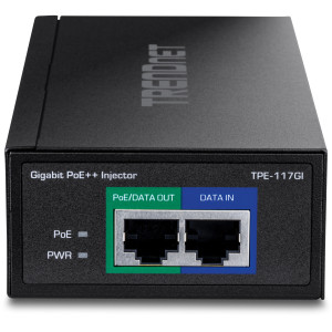 TRENDnet TPE-117GI Gigabit PoE++ Injector, Up to 60W power, Wall mount, Integrated power supply